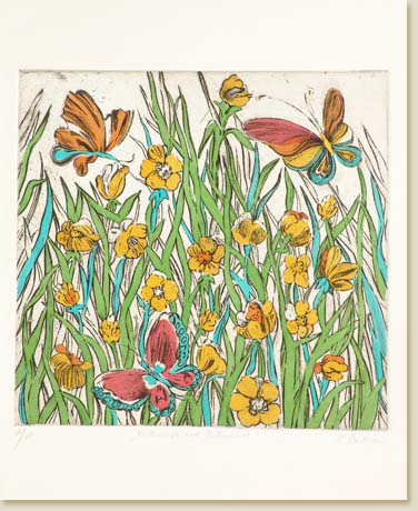 Flower Series 01: Buttercups & Butterflies by Elizabeth Delson