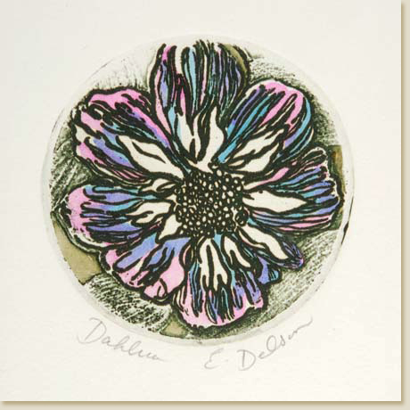 Floral Roundel Series: Dahlia by Elizabeth Delson