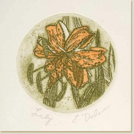 Floral Roundel Series: Lily by Elizabeth Delson