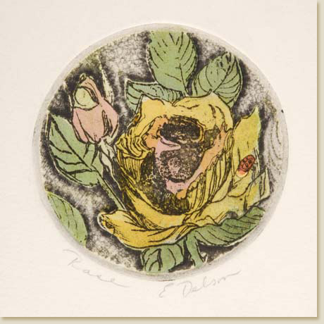 Floral Roundel Series: Rose (yellow) by Elizabeth Delson
