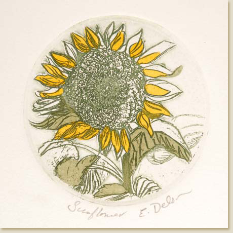 Floral Roundel Series: Sunflower by Elizabeth Delson