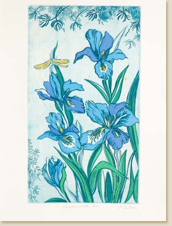 Flower Series 03: Garden with Iris by Elizabeth Delson